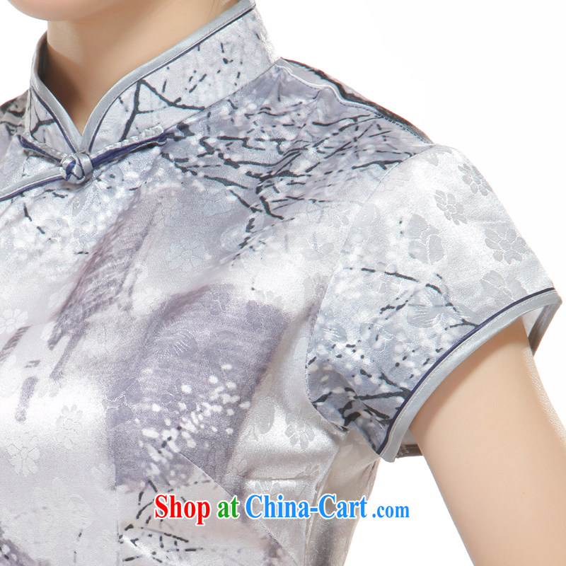 Slim li know summer 2015 new tree stains on Tang with Ms. gray retro improved stylish shirt QC 3 - 112 figure XXXL, slim Li (Q . LIZHI), and, on-line shopping