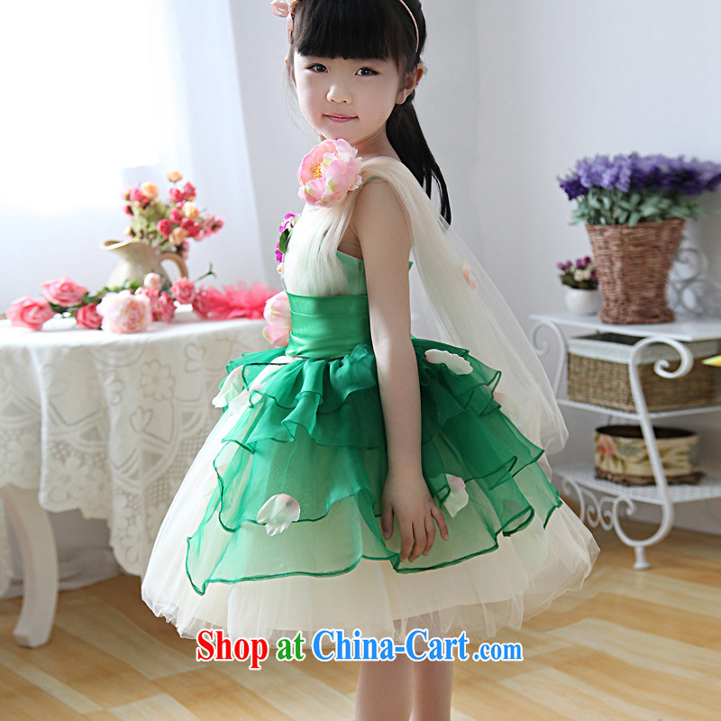 Moon 珪 guijin dresses children show children serving dance clothing sleeveless Princess dress T 32 green 10 yards from Suzhou shipping, 珪 Keun (guijin), online shopping