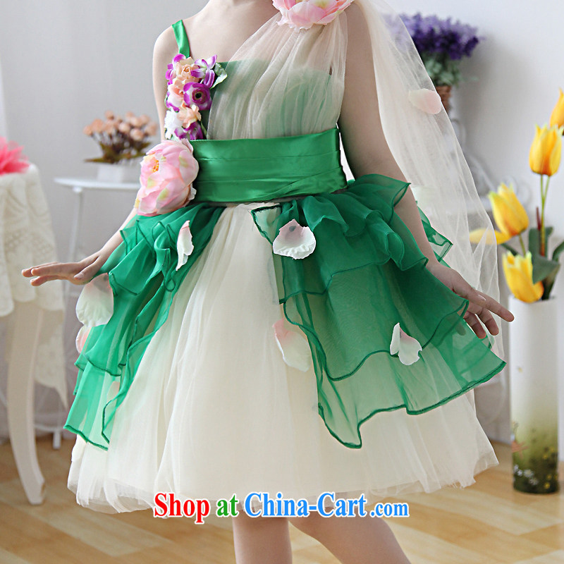 Moon 珪 guijin dresses children show children serving dance clothing sleeveless Princess dress T 32 green 10 yards from Suzhou shipping, 珪 Keun (guijin), online shopping
