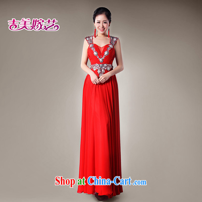 wedding dresses Jimmy married arts 2013 new shoulders Korean bridal gown tail 6062 bridal gown red XL