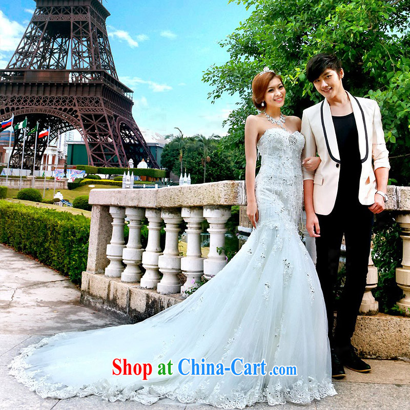 The bride's wedding dresses new 2015 tail Princess wedding Korean sweet crowsfoot wedding A L 966, a bride, shopping on the Internet