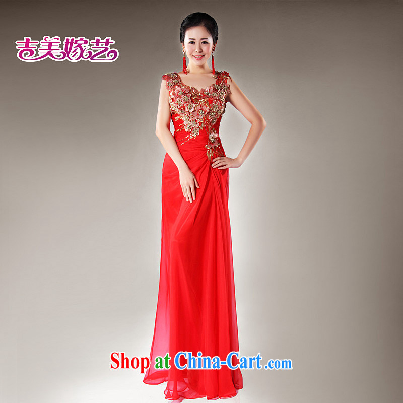 wedding dresses Jimmy married arts 2013 new shoulders Korean bridal gown tail 980 bridal gown red XXL