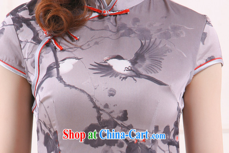 Slim Li 倁 2015 spring and summer new stylish China wind bird lovers of elegance short cheongsam dress QW 4501 - 2 gray XXL pictures, price, brand platters! Elections are good character, the national distribution, so why buy now enjoy more preferential! Health