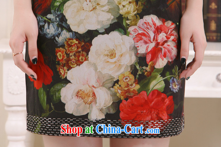 2015 new, round collar manually staple Pearl improved Silk Cheongsam loose Peony-clothing slim Li know QR 5217 wine red XL pictures, price, brand platters! Elections are good character, the national distribution, so why buy now enjoy more preferential! Health