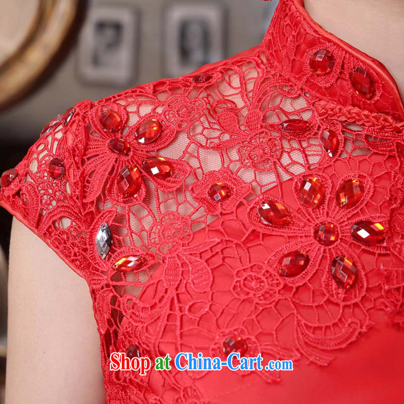 Moon 珪 guijin Chinese classic and refined embroidery lace, elegant short bridal dresses toast served 81 K red XXXL scheduled 3 Days from Suzhou shipping, 珪 (guijin), online shopping