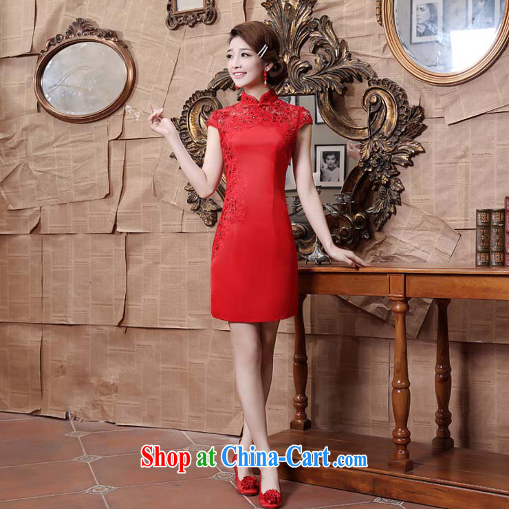 Moon 珪 guijin Chinese classic and refined embroidery lace, elegant short bridal dresses toast served 81 K red XXXL scheduled 3 Days from Suzhou shipping pictures, price, brand platters! Elections are good character, the national distribution, so why buy now enjoy more preferential! Health