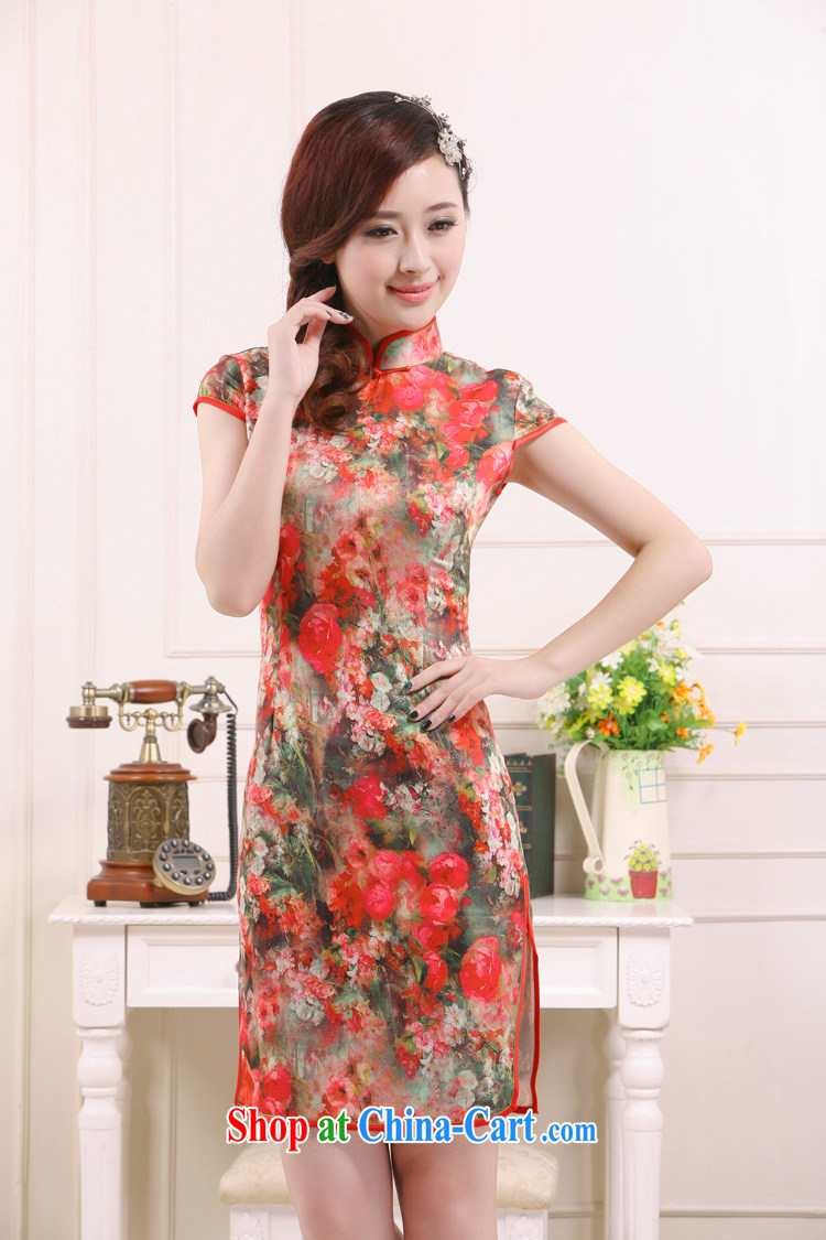 Summer 2015 new, Retro, Ms. improved Stylish slim body short, low on the truck cheongsam elegant milk, slim li know QR 0524 fancy XL pictures, price, brand platters! Elections are good character, the national distribution, so why buy now enjoy more preferential! Health
