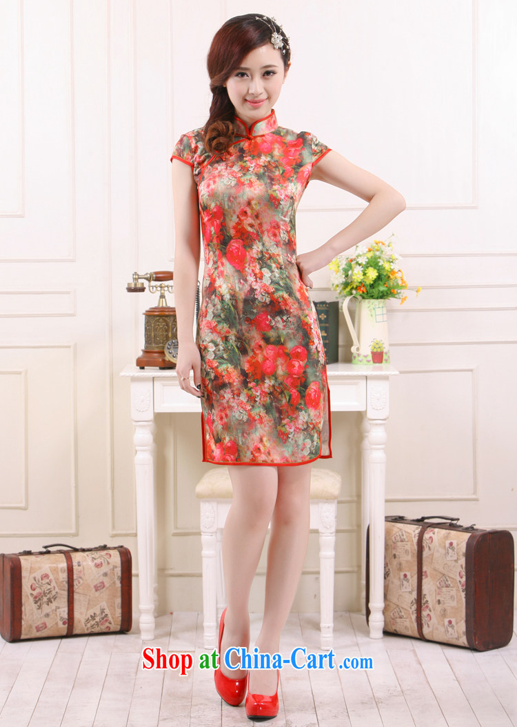 Summer 2015 new, Retro, Ms. improved Stylish slim body short, low on the truck cheongsam elegant milk, slim li know QR 0524 fancy XL pictures, price, brand platters! Elections are good character, the national distribution, so why buy now enjoy more preferential! Health
