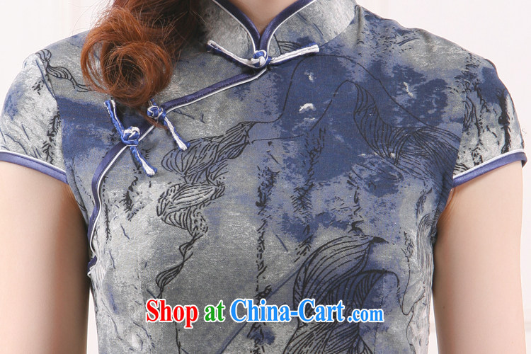 Slim li know 2015 spring and summer new health green breathable beauty retro improved stylish linen short cheongsam QW4510 gray XXL pictures, price, brand platters! Elections are good character, the national distribution, so why buy now enjoy more preferential! Health