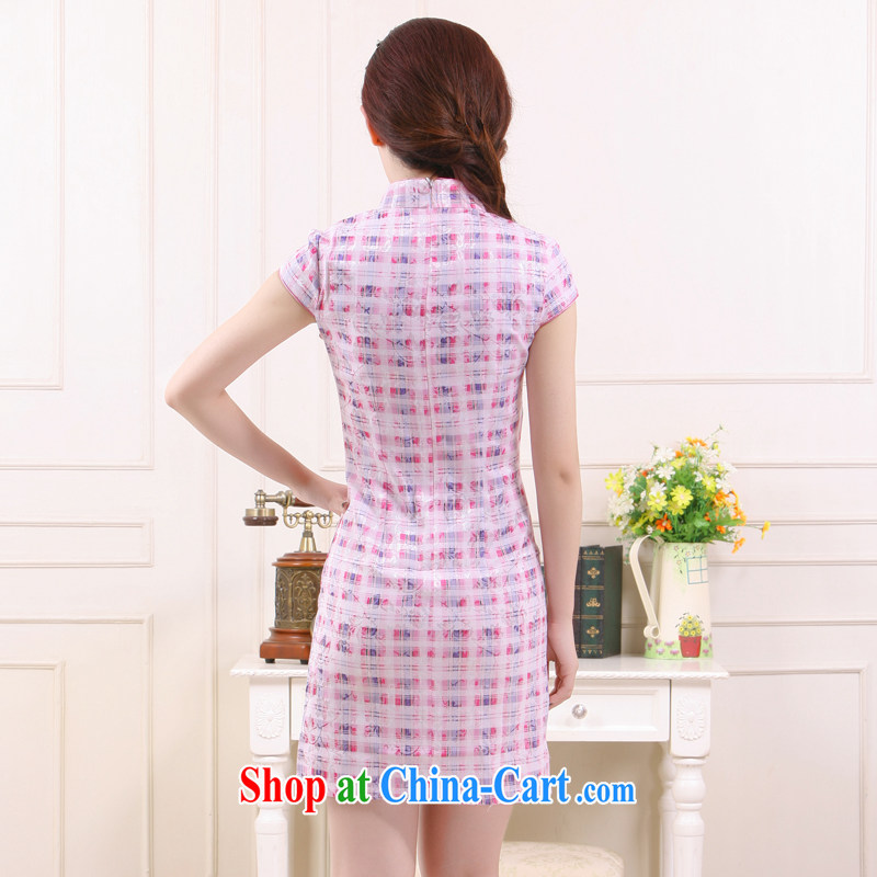 Summer 2015 new, Retro improved stylish tartan shirt dresses slim Li know elegant QW 4514 tartan XL, slim Li (Q . LIZHI), online shopping