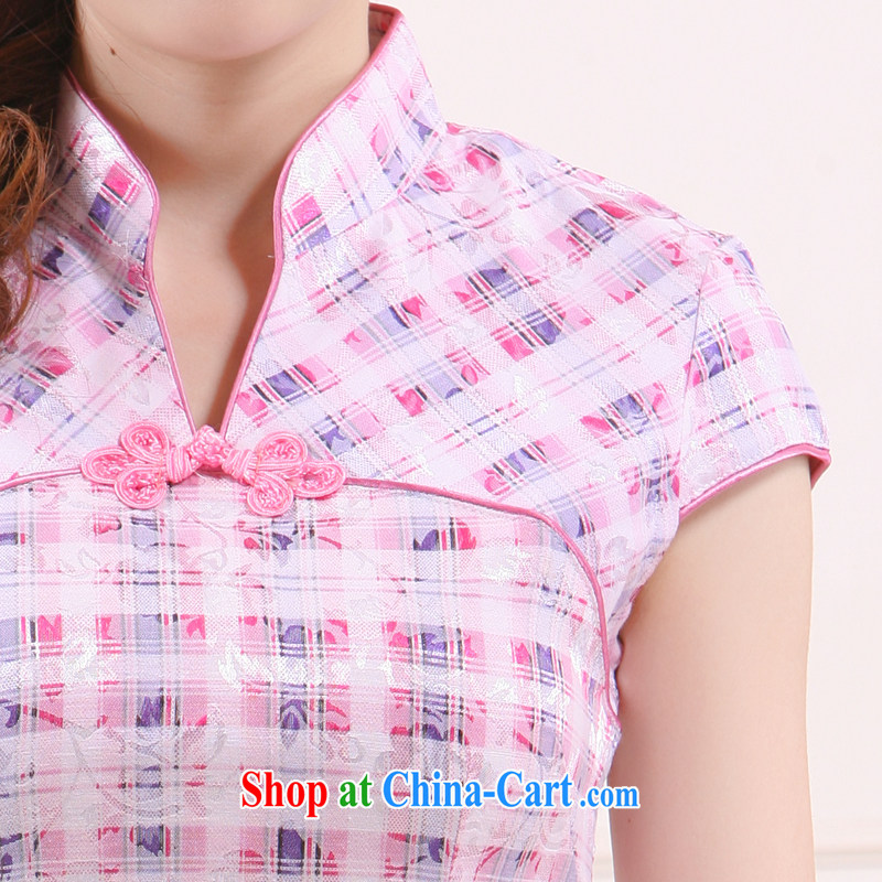 Summer 2015 new, Retro improved stylish tartan shirt dresses slim Li know elegant QW 4514 tartan XL, slim Li (Q . LIZHI), online shopping