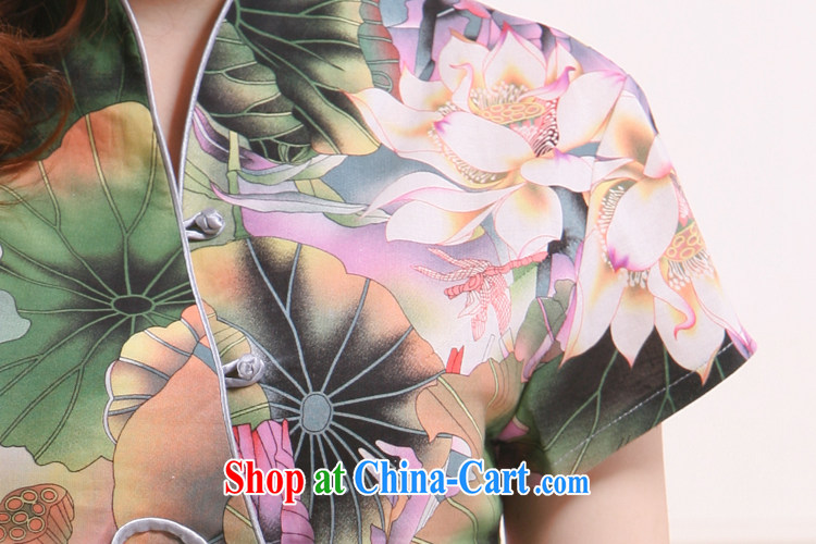 Summer 2015 new stylish improved Lotus short shirt cheongsam V for Chinese Antique Ms. improved slim Li know QW - 113 Green lotus XXL pictures, price, brand platters! Elections are good character, the national distribution, so why buy now enjoy more preferential! Health