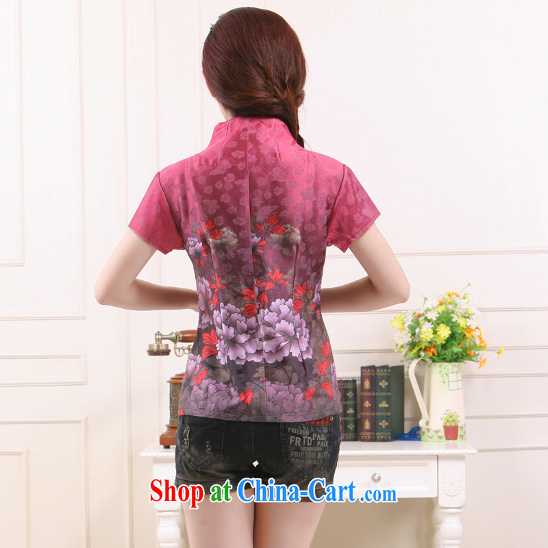 Summer 2015 new, Ms. Tang new stylish improved cultivating short T-shirt elegant qipao slim li know QW - 115 fuchsia XXL, slim Li (Q . LIZHI), online shopping