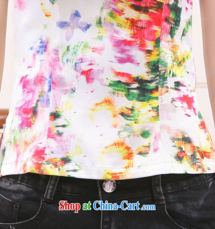 Summer 2015 new Chinese Antique Ms. improved cultivation short T-shirt Ethnic Wind slim li know QW - 117 White Red XXL pictures, price, brand platters! Elections are good character, the national distribution, so why buy now enjoy more preferential! Health