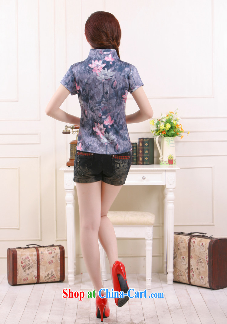 2014 new, Chinese Antique improved stylish gray Lotus slim Li know short T-shirt QW - 112 gray Lotus XXL pictures, price, brand platters! Elections are good character, the national distribution, so why buy now enjoy more preferential! Health