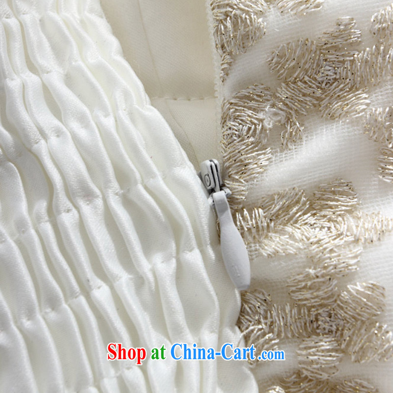 The parting the code embroidered Web yarn wiped chest small dress 2015 Korean short wedding banquet hosted bridal bridesmaid wedding canopy skirts 4596 white XXXL, the parting, and shopping on the Internet