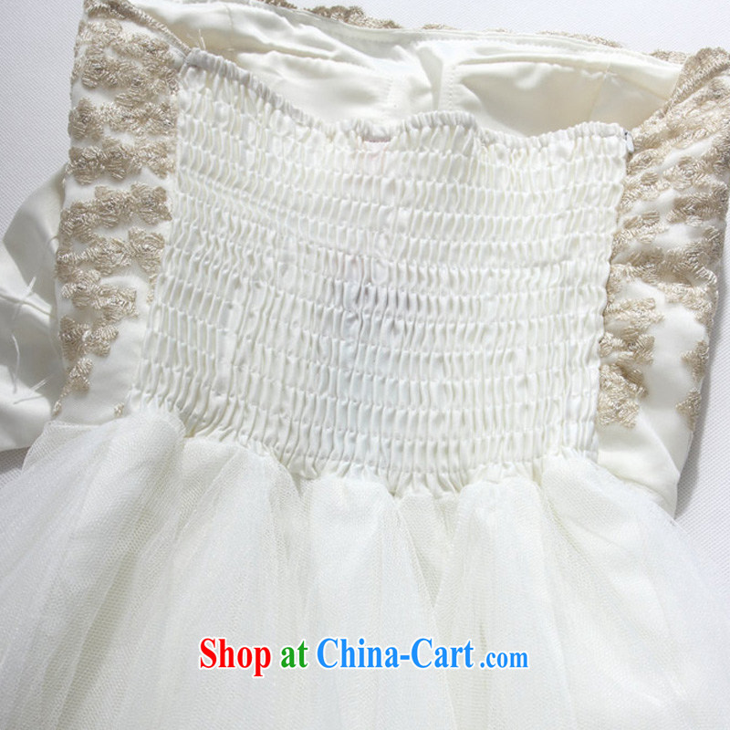 The parting the code embroidered Web yarn wiped chest small dress 2015 Korean short wedding banquet hosted bridal bridesmaid wedding canopy skirts 4596 white XXXL, the parting, and shopping on the Internet