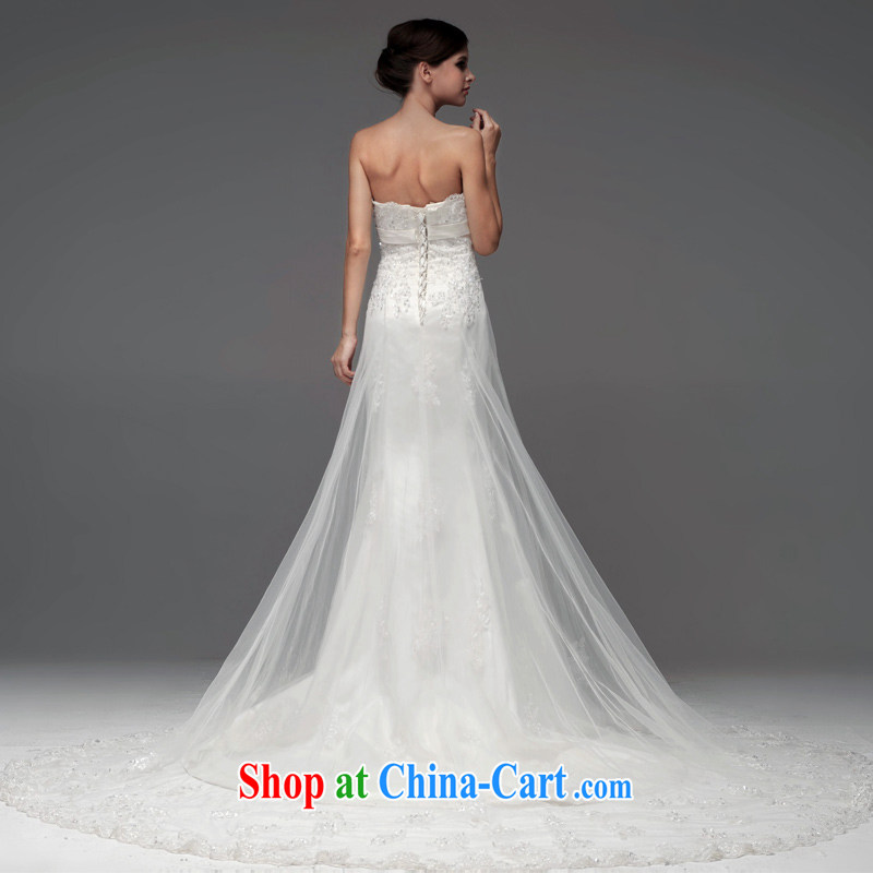 A yarn wedding dresses 2015 new Korean-style bare chest wedding-waist crowsfoot lace wedding NW 0702 white XL code 20 days pre-sale, a yarn, shopping on the Internet