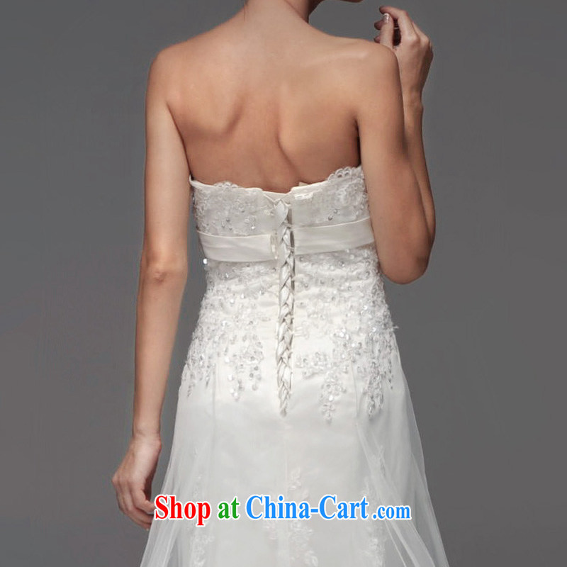 A yarn wedding dresses 2015 new Korean-style bare chest wedding-waist crowsfoot lace wedding NW 0702 white XL code 20 days pre-sale, a yarn, shopping on the Internet