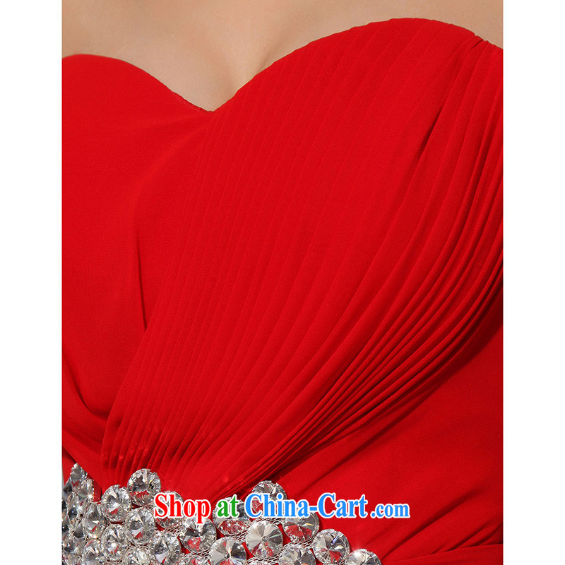Moon 珪 guijin erase chest flash drill long red bridal wedding dress LF 108 large red XL code from Suzhou shipping, 珪 (guijin), shopping on the Internet