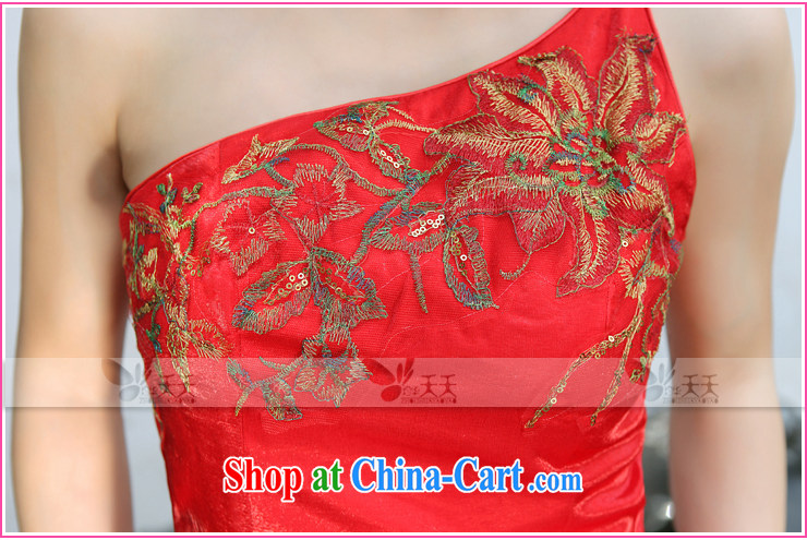 Mrs Alexa Lam go scot red Satin tail dress embroidery Phoenix Chinese improved cheongsam dress with shoulder cultivating marriages served toast 09,652 red with M, pictures, price, brand platters! Elections are good character, the national distribution, so why buy now enjoy more preferential! Health