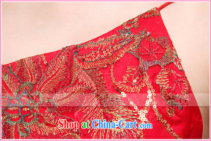 Mrs Alexa Lam go scot red Satin tail dress embroidery Phoenix Chinese improved cheongsam dress with shoulder cultivating marriages served toast 09,652 red with M, pictures, price, brand platters! Elections are good character, the national distribution, so why buy now enjoy more preferential! Health