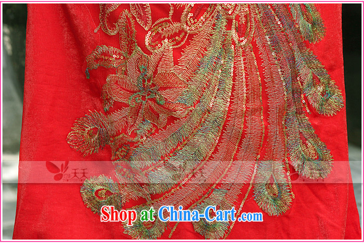 Mrs Alexa Lam go scot red Satin tail dress embroidery Phoenix Chinese improved cheongsam dress with shoulder cultivating marriages served toast 09,652 red with M, pictures, price, brand platters! Elections are good character, the national distribution, so why buy now enjoy more preferential! Health