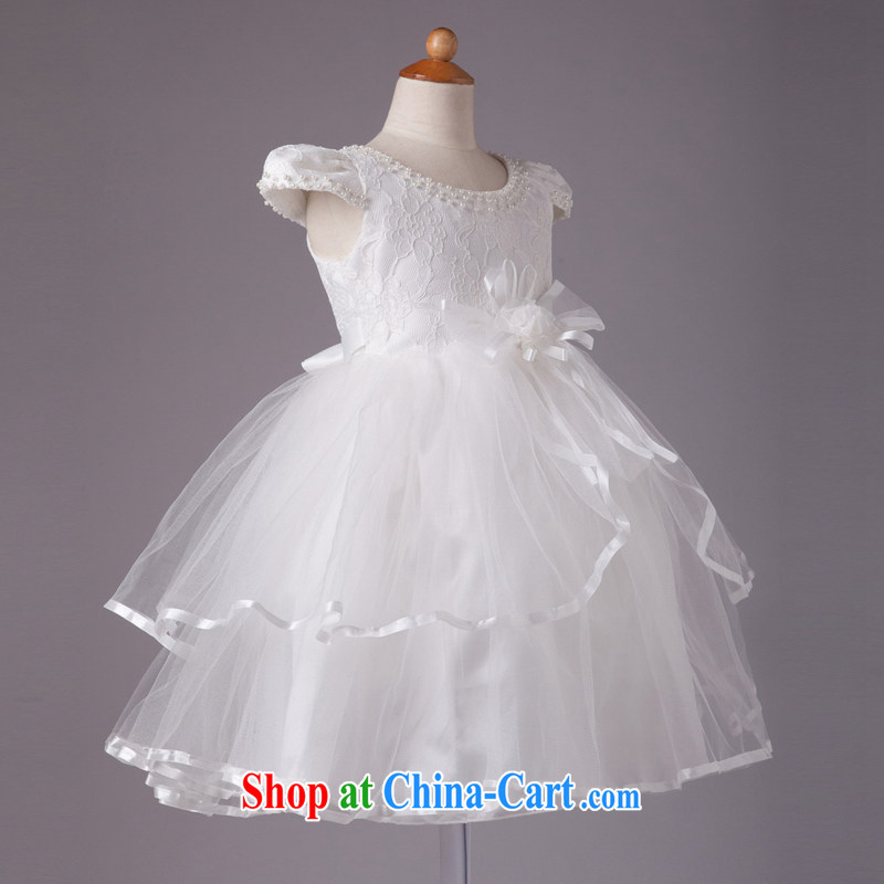 MSLover lace short-sleeved shaggy skirts girls Princess dress children dance stage dress wedding dress flower girl dress HTZ 1252 m White 8, name, Elizabeth (MSLOVER), online shopping