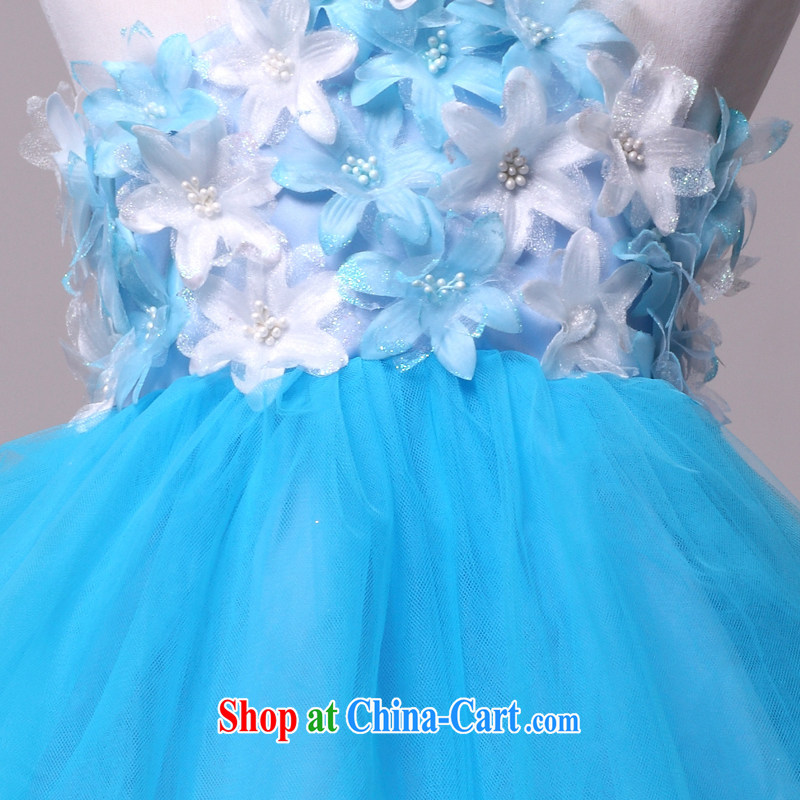 MSLover dream is also shaggy skirts girls Princess dress children dance stage dress wedding dress flower girl dress HTZ 1282 blue 4, name, Elizabeth (MSLOVER), online shopping