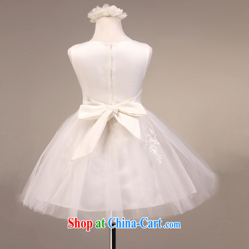 MSLover high-end lace sleeveless dress girls dress Princess dress performances wedding dress flower girl dress 5813 white 4, name, Elizabeth (MSLOVER), online shopping