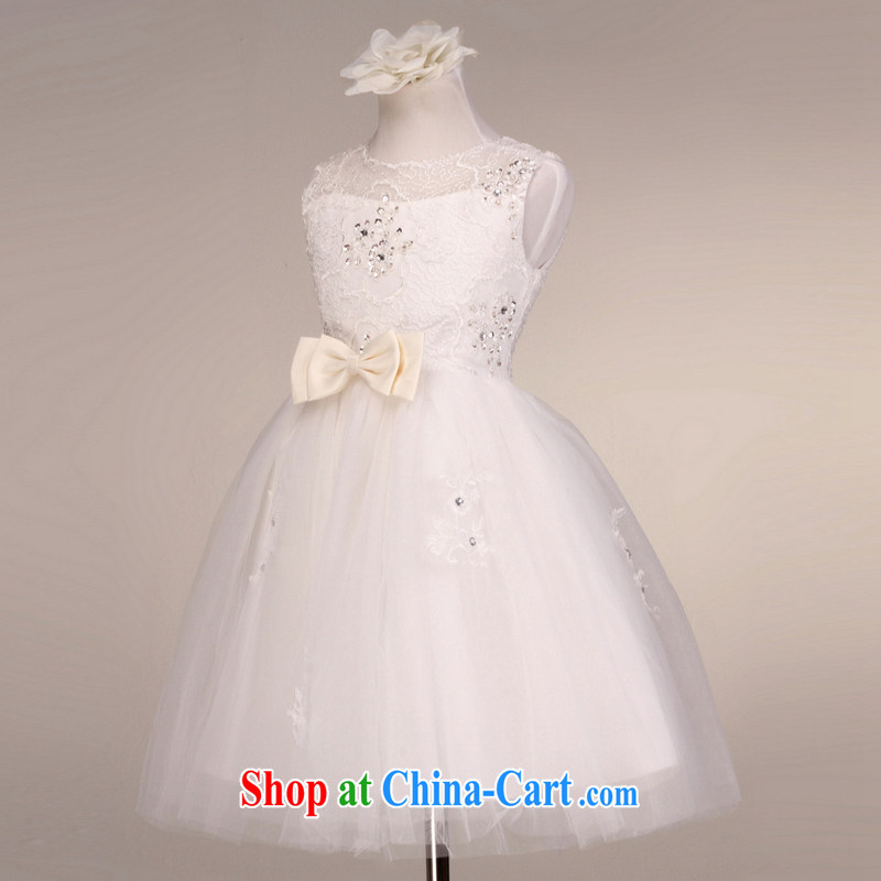 MSLover high-end lace sleeveless dress girls Princess dress children dance stage dress wedding dress flower girl dress 5815 white 10 yards (3 - 7 Day Shipping), name, Elizabeth (MSLOVER), online shopping
