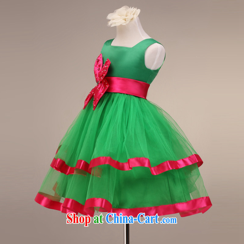 Fresh MSLover straps shaggy skirt girls skirt Princess children's dance stage dress flower dress FD 130,602 green 4, name, Elizabeth (MSLOVER), online shopping