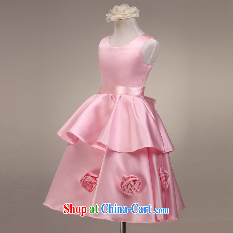 MSLover aura sleeveless cake skirt children's dance stage dress child wedding dress flower girl dress FD 130,605 pink 4, name, Mona Lisa (MSLOVER), online shopping