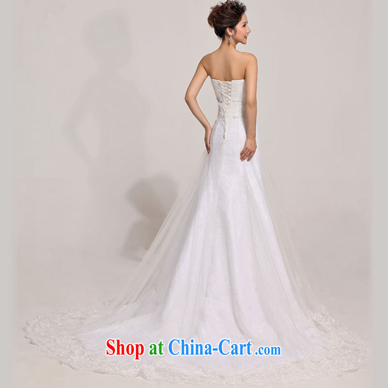 Diane M Qi 2014 new tail wedding wedding photography Korean sweet lace bare chest-waist-tail wedding white XXL, Diane M Qi, and shopping on the Internet