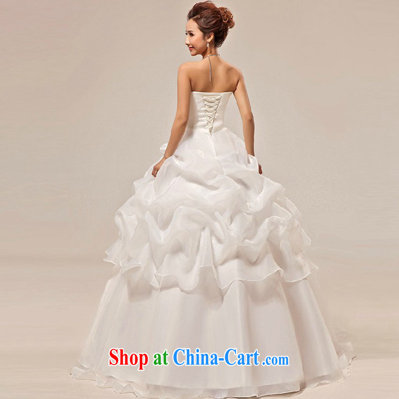 Diane M Ki new wedding dresses stylish Korean sweet Princess Mary Magdalene chest strap marriages wedding dresses white XXL, Diane M Ki, shopping on the Internet