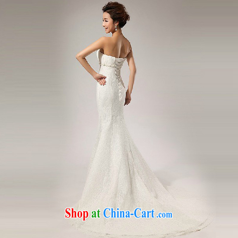 Diane M-Ki-won Princess wedding dresses 2014 new lace alignment to the waist skirt A erase chest wedding dresses long skirt white XXL, Diane M Qi, shopping on the Internet
