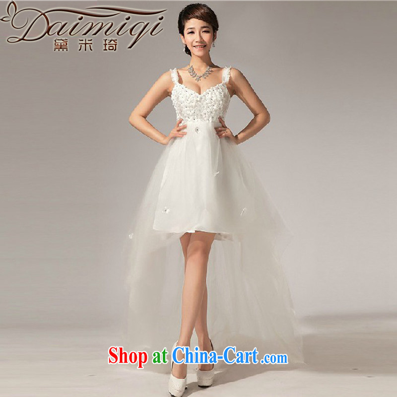 Diane M Ki wedding wedding dresses new paragraph before 2014 after a short drag wood drilling small dress dress white M