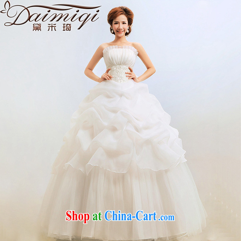 Diane M Ki Korean wedding dresses new 2014 wiped his chest to Princess graphics thin shaggy spring wedding 8 layer Platinum Edition white XXL