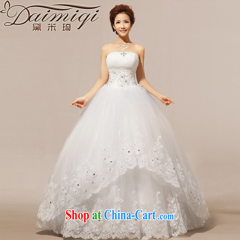 Diane M Ki wedding dresses new 2014 lace bare chest wedding Korean Princess wedding dress white XXL