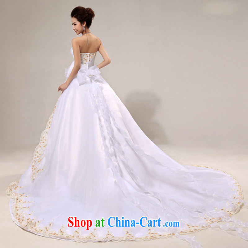 Diane M Ki wedding dresses new 2014 Korean wedding chest bare the princess tail wedding spring wedding white XXL, Diane M-kay, shopping on the Internet