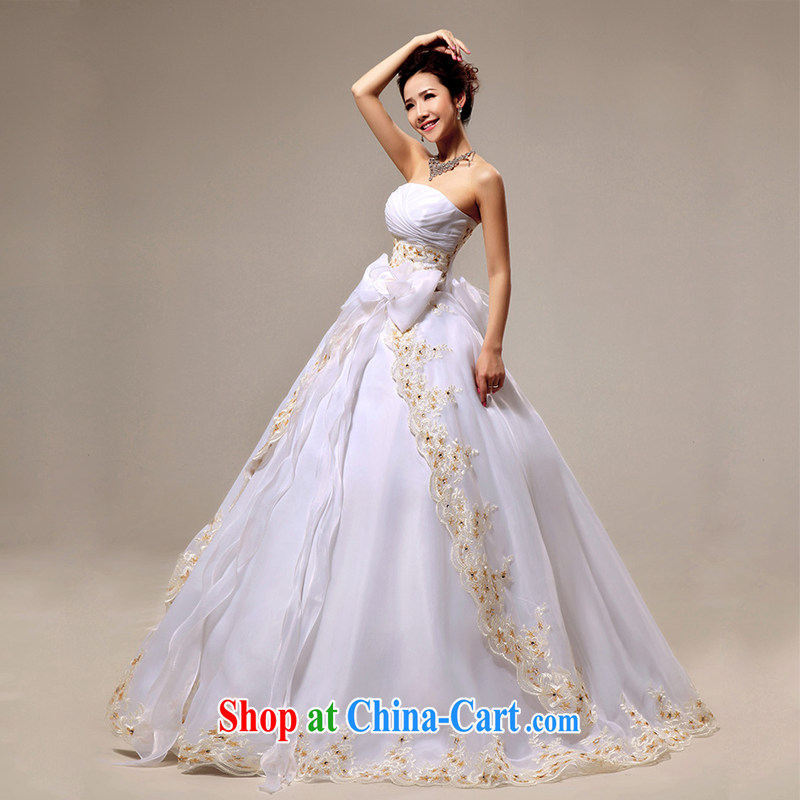 Diane M-kay wedding dresses new 2014 with wedding wiped off chest Korean Princess graphics thin European root yarn upscale wedding white M, Diane M Ki, shopping on the Internet