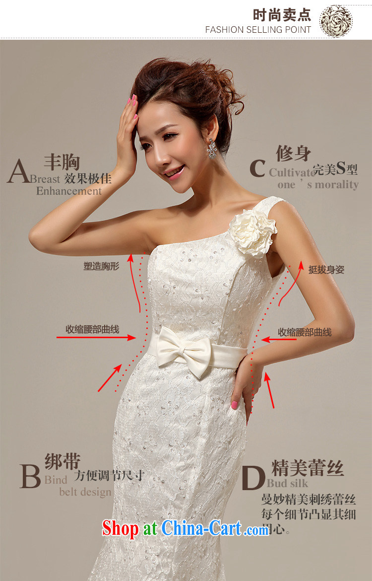 Diane M Qi 2014 new wedding crowsfoot tail wedding Korean Beauty retro single shoulder lace straps wedding band cream XXL pictures, price, brand platters! Elections are good character, the national distribution, so why buy now enjoy more preferential! Health