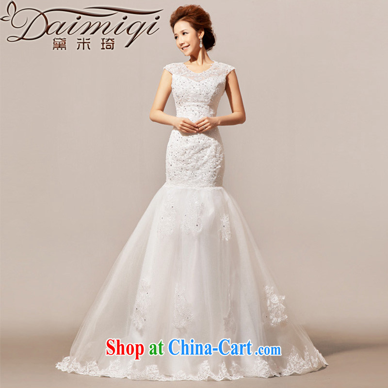 Diane M Qi 2014 new Angel lace, small tail married Yi wedding dresses white XXL