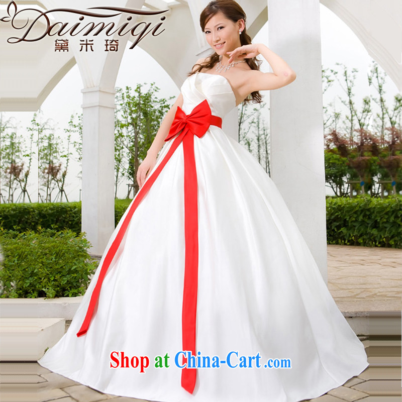 Diane M Ki larger wedding dresses thick mm wedding dresses new 2014 high waist pregnant women to wear simple wedding white XL