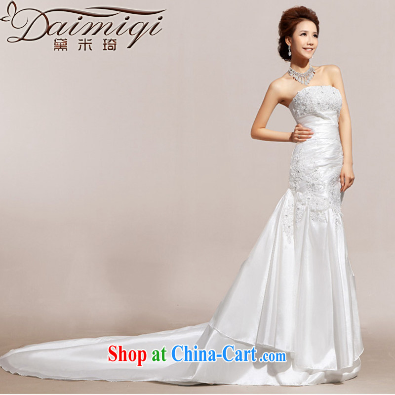 Diane M Qi 2014 spring new erase chest advanced lace crowsfoot wedding dresses bridal replacing white L