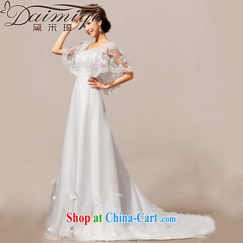 Diane M Qi 2014 new Angel lace-chun, a small shoulder at Merlion married Yi wedding dresses white XXL