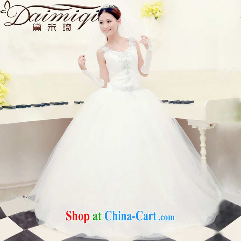Diane M Ki wedding V for pregnant women to wear spring wedding wedding dresses new 2014 shoulder straps wedding cream M