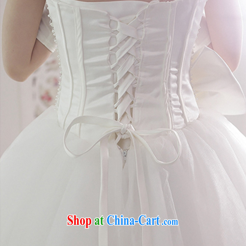 Diane M Qi 2014 new Korean sweet butterfly knot diamond wipe his chest to tie, bridal wedding dresses white L waist 2 feet 1, Diane M-kay, shopping on the Internet