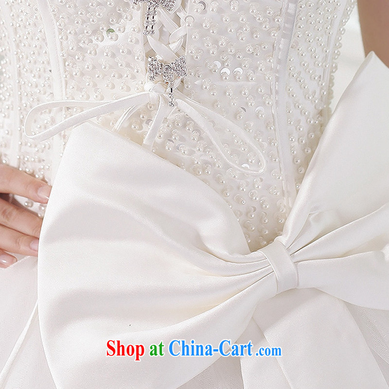 Diane M Qi 2014 new Korean sweet butterfly knot diamond wipe his chest to tie, bridal wedding dresses white L waist 2 feet 1, Diane M-kay, shopping on the Internet