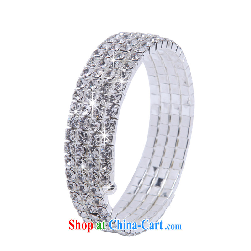 MSlover stylish spiral multi-layer full drill flexible charm bridal bracelets bracelets wrist jewelry bridal jewelry B 130,802 silver 8 row, name, Mona Lisa (MSLOVER), shopping on the Internet